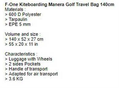Fone Manera Kiteboard Travel Bag Golf Bag for Kiteboards with Wheels 